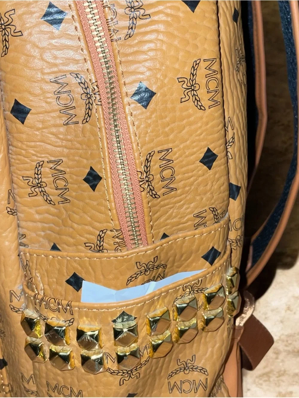 MCM Cognac Visetos Backpack (unisex )